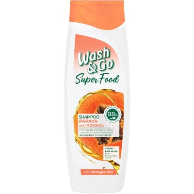 Шампунь Wash&Go Super Food с папаей и морингой 400 мл (8008970053103)