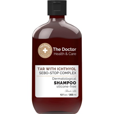 Шампунь The Doctor Health & Care Tar With Ichthyol + Sebo-Stop Complex Дьогтьовий з іхтіолом 355 мл (8588006041750)