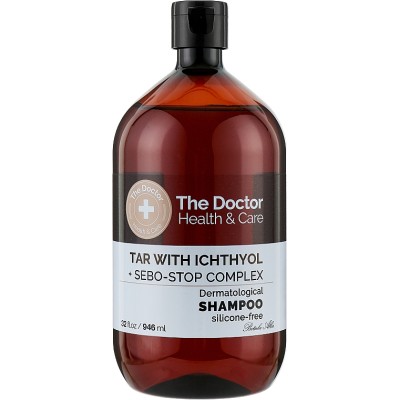 Шампунь The Doctor Health & Care Tar With Ichthyol + Sebo-Stop Complex Дьогтьовий з іхтіолом 946 мл (8588006041699)