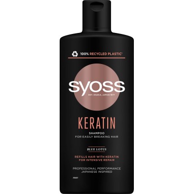 Шампунь Syoss Keratin з Блакитним Лотосом для ламкого волосся 440 мл (9000101277050)