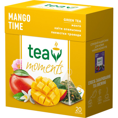 Чай Tea Moments Mango Time зеленый 20х1.7 г пирамидки (tm.00292)