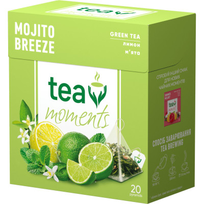 Чай Tea Moments Mojito Breeze зеленый 20х1.8 г пирамидки (tm.00339)