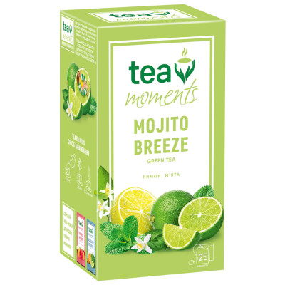 Чай Tea Moments Mojito Breeze зеленый 25х1.6 г (tm.00469)
