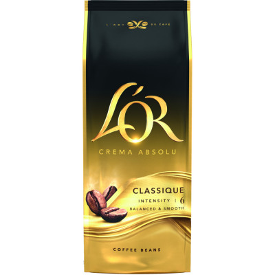 Кофе L'OR Crema Absolute Classic в зернах 1 кг (8711000400791)