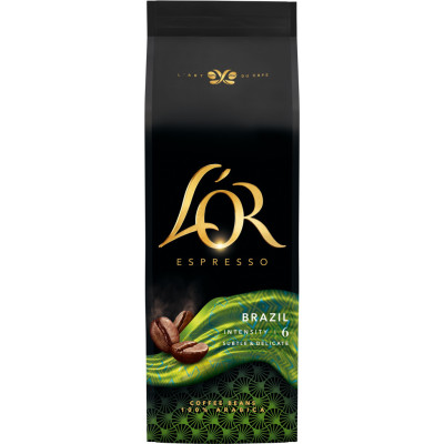Кофе L'OR Espresso Brazil 100% Арабика в зернах 500 г (8711000464649)
