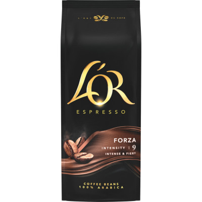 Кофе L'OR Espresso Forza 100% Арабика в зернах 1 кг (8711000400760)