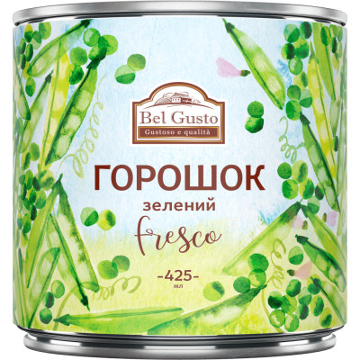 Овощная консервация Bel Gusto Горошек зеленый 425 мл (4820204404604)
