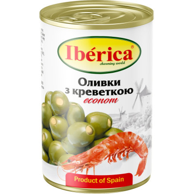 Овочева консервація Iberica Оливки фаршировані креветками 280 г (8436024298420)