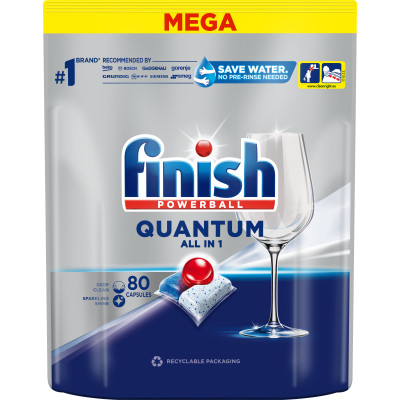 Таблетки для посудомийних машин Finish Quantum All in 1 80 шт. (5908252011490)