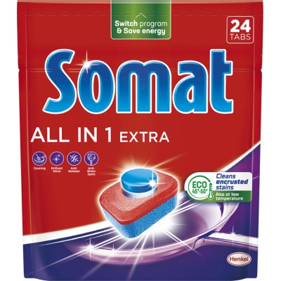 Таблетки для посудомийних машин Somat All in 1 Extra 24 шт. (9000101809466)