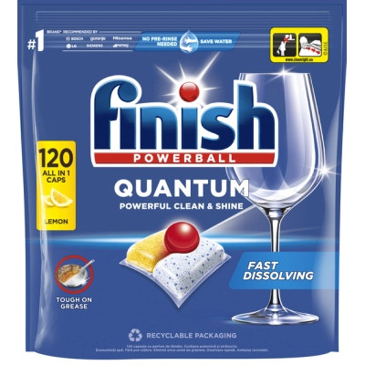 Таблетки для посудомоечных машин Finish Quantum All in 1 Лимон 120 шт. (5908252009671)