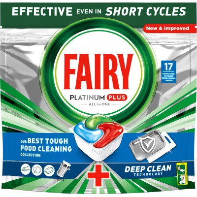 Таблетки для посудомийних машин Fairy Platinum Plus All in One Fresh Herbal Breeze 17 шт. (8006540728772)