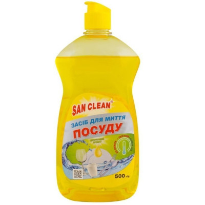 Засіб для ручного миття посуду San Clean Лимон 500 г (4820003540275)