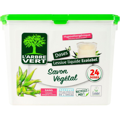 Капсулы для стирки L'Arbre Vert Растительное мыло 24 шт. (3450601046735)
