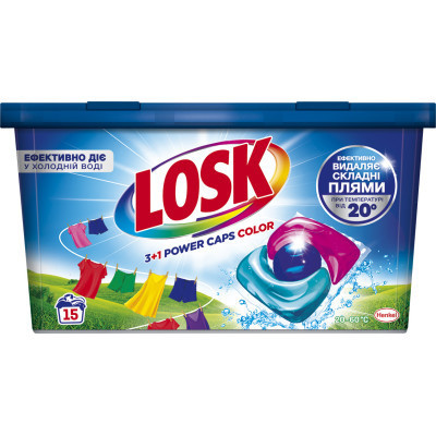 Капсули для прання Losk 3+1 Power Caps Color 15 шт. (9000101803457)