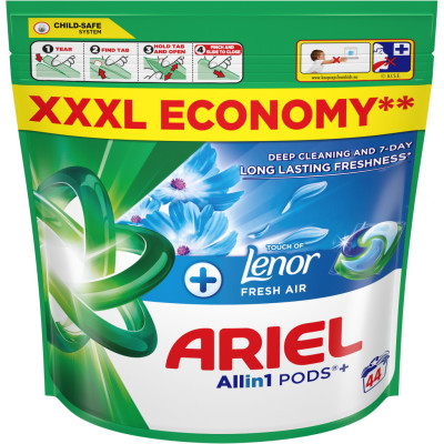 Капсулы для стирки Ariel Pods+ All-in-1 Touch of Lenor Прикосновение свежего воздуха Lenor 44 шт (8700216765077)