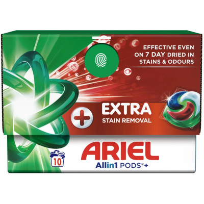 Капсулы для стирки Ariel Pods+ All-in-1 Extra Stain Removal Экстрасила выведение пятен 10 шт. (8700216764704)