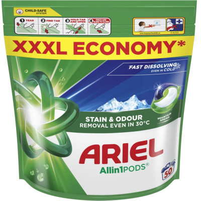 Капсулы для стирки Ariel Pods All-in-1 Горный родник 50 шт. (8700216764360)