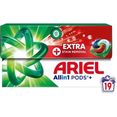 Капсулы для стирки Ariel Pods+ All-in-1 Extra Stain Removal Экстрасила выведение пятен 19 шт. (8700216765800)