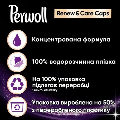 Капсулы для стирки Perwoll Renew Black для темных и чёрных вещей 32 шт. (9000101575828)