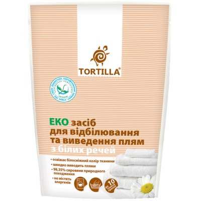 Засіб для видалення плям Tortilla Еко для білих речей 200 г (4820049380590)