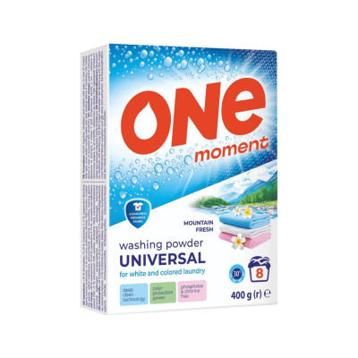 Стиральный порошок One Moment Universal Горная свежесть 400 г (4820178065658)
