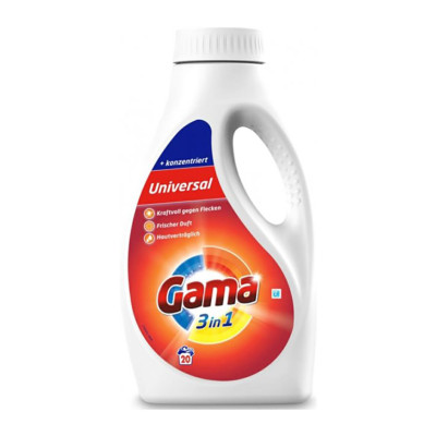 Гель для стирки Gama 3 in 1 Universal 1 л (8435495818687)