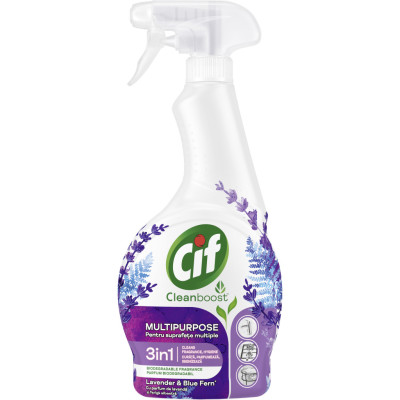 Спрей для чистки кухни Cif 3 в 1 Лаванда и синий папоротник Мультифункциональный 500 мл (8720182848390)
