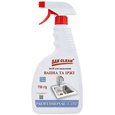 Спрей для чистки ванн San Clean Prof Line для удаления извести и ржавчины 750 г (4820003544129)