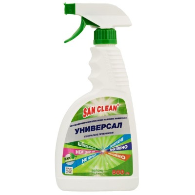 Спрей для чистки ванн San Clean Генеральная уборка Яблоко 500 г (4820003543030)