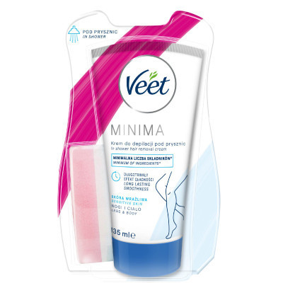 Крем для депиляции Veet Minima Для депиляции в душе Для чувствительной кожи с Алоэ вера 135 мл (5900627060737)