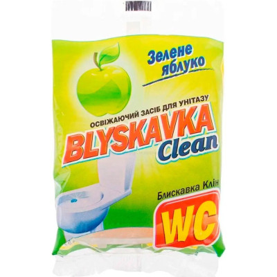 Туалетный блок Blyskavka Clean Зеленое яблоко 37 г (4820055140805)